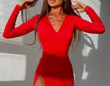 Силуетна сукня з декором із сітки зі стразами Силуетна сукня з декором із сітки зі стразами | PUSHKA SHOP