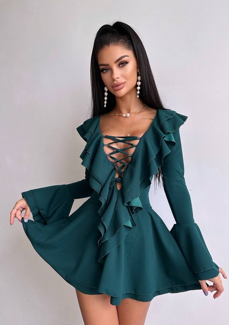 Сукня з з воланами на ґудзиках  Сукня з з воланами на ґудзиках  | PUSHKA SHOP