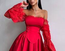 Сукня з корсетом декорована мереживом  Сукня з корсетом декорована мереживом  | PUSHKA SHOP