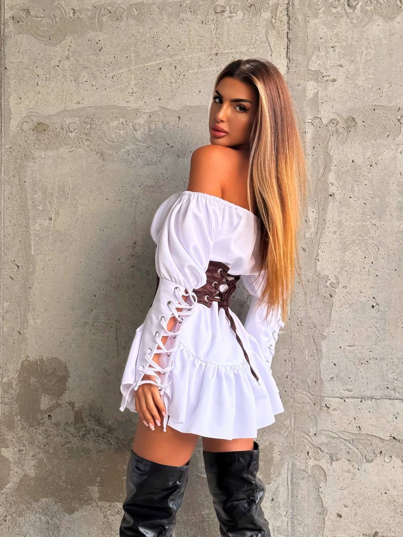 Комплект: Сукня-сорочка + корсет на гачках Комплект: Сукня-сорочка + корсет на гачках | PUSHKA SHOP