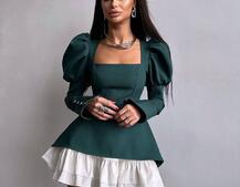 Сукня з об'ємними рукавами + спідниця з воланами Сукня з об'ємними рукавами + спідниця з воланами | PUSHKA SHOP