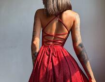 Сяюча сукня максі  зі шнурівкою на спинці Сяюча сукня максі  зі шнурівкою на спинці | PUSHKA SHOP