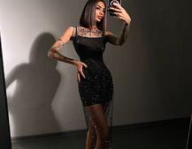 Сукня із сітки зі стразами на трикотажній підкладці  Сукня із сітки зі стразами на трикотажній підкладці  | PUSHKA SHOP