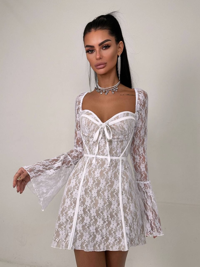 Мереживна сукня міні з чашечками    Мереживна сукня міні з чашечками    | PUSHKA SHOP