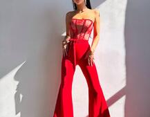 Комплект: піджак + комбінезон кльош  Комплект: піджак + комбінезон кльош  | PUSHKA SHOP