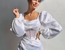 Комплект: корсет, декорований стразами   + спідниця максі з драпіруванням  Комплект: корсет, декорований стразами   + спідниця максі з драпіруванням  | PUSHKA SHOP