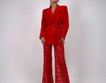 Комплект: мереживний корсет бюстьє + штани + піджак  Комплект: мереживний корсет бюстьє + штани + піджак  | PUSHKA SHOP