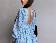 Сукня міні з пишною спідницею та драпіруванням на талії Сукня міні з пишною спідницею та драпіруванням на талії | PUSHKA SHOP