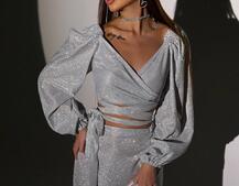 Сяючий комплект: топ  + спідниця  Сяючий комплект: топ  + спідниця  | PUSHKA SHOP