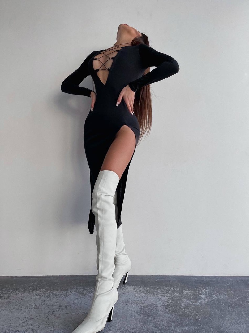 Сукня міді зі шнурівкою  Сукня міді зі шнурівкою  | PUSHKA SHOP