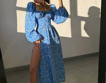 Улюблена сукня-міді зі шнурівкою на талії  Улюблена сукня-міді зі шнурівкою на талії  | PUSHKA SHOP