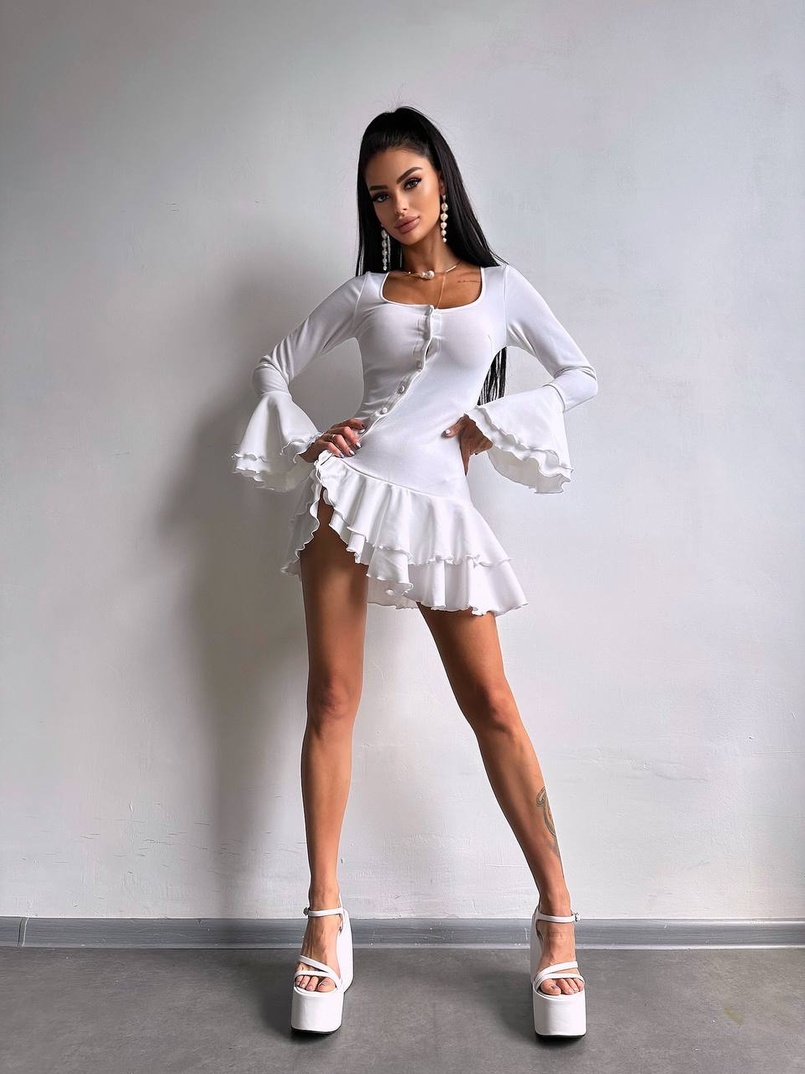 Сукня з з воланами на ґудзиках  Сукня з з воланами на ґудзиках  | PUSHKA SHOP