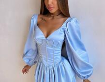 Комплект: сукня з подвійною спідницею + корсет, декорований стразами    Комплект: сукня з подвійною спідницею + корсет, декорований стразами    | PUSHKA SHOP