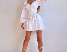 Комплект: сукня з подвійною спідницею + корсет, декорований стразами    Комплект: сукня з подвійною спідницею + корсет, декорований стразами    | PUSHKA SHOP