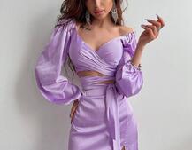 Шелковый комплект: топ с завязками на талии + юбка миди с разрезом  | PUSHKA SHOP