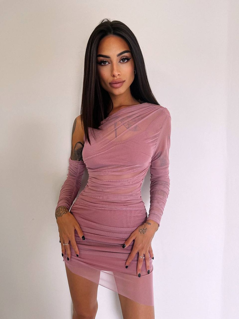 Міні сукня з драпіруванням   | PUSHKA SHOP