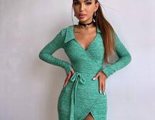 Трикотажна сукня із запахом | PUSHKA SHOP