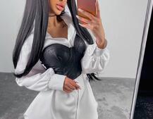 Приталена сукня-сорочка+корсет з еко-шкіри с крокодиловим ефектом Приталена сукня-сорочка+корсет з еко-шкіри с крокодиловим ефектом | PUSHKA SHOP