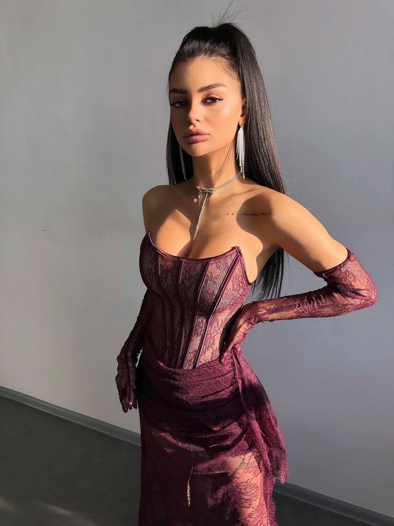 Мереживна сукня максі з рукавичками  | PUSHKA SHOP