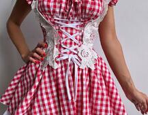 Сукня в клітинку декорована мереживом  Сукня в клітинку декорована мереживом  | PUSHKA SHOP