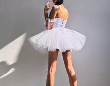 Атласна корсетна сукня міні з гачками та пишною фатиновою спідницею  Атласна корсетна сукня міні з гачками та пишною фатиновою спідницею  | PUSHKA SHOP