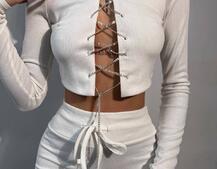 Костюм:  легінси та топ з шнурівкою зі страз Костюм:  легінси та топ з шнурівкою зі страз | PUSHKA SHOP