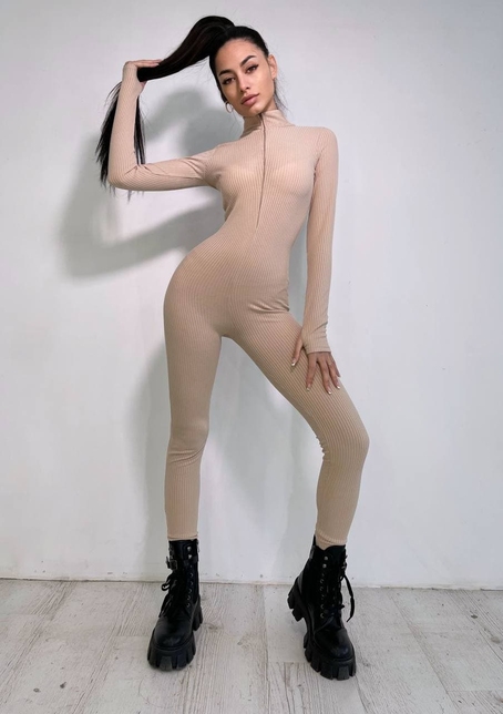 Трикотажный облегающий комбинезон  | PUSHKA SHOP