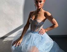 Комплект: корсет бюстьє декорований стразами + пишна спідниця максі  Ручна робота  Комплект: корсет бюстьє декорований стразами + пишна спідниця максі  Ручна робота  | PUSHKA SHOP