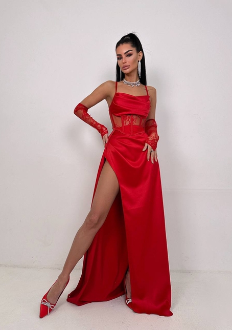 Комплект: корсет+ рукавички + спідниця максі Комплект: корсет+ рукавички + спідниця максі | PUSHKA SHOP