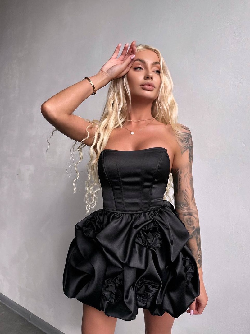 Комплект: корсет з  + спідниця декорована трояндами  Комплект: корсет з  + спідниця декорована трояндами  | PUSHKA SHOP