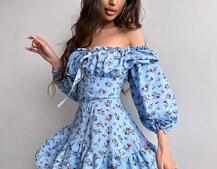 Сукня з квітковим принтом з воланами на ґудзиках  Сукня з квітковим принтом з воланами на ґудзиках  | PUSHKA SHOP