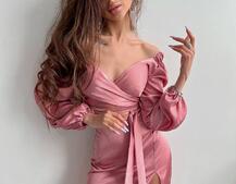 Шелковый комплект: топ с завязками на талии + юбка миди с разрезом  | PUSHKA SHOP