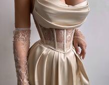 Атласний комплект: корсет + спідниця максі Атласний комплект: корсет + спідниця максі | PUSHKA SHOP