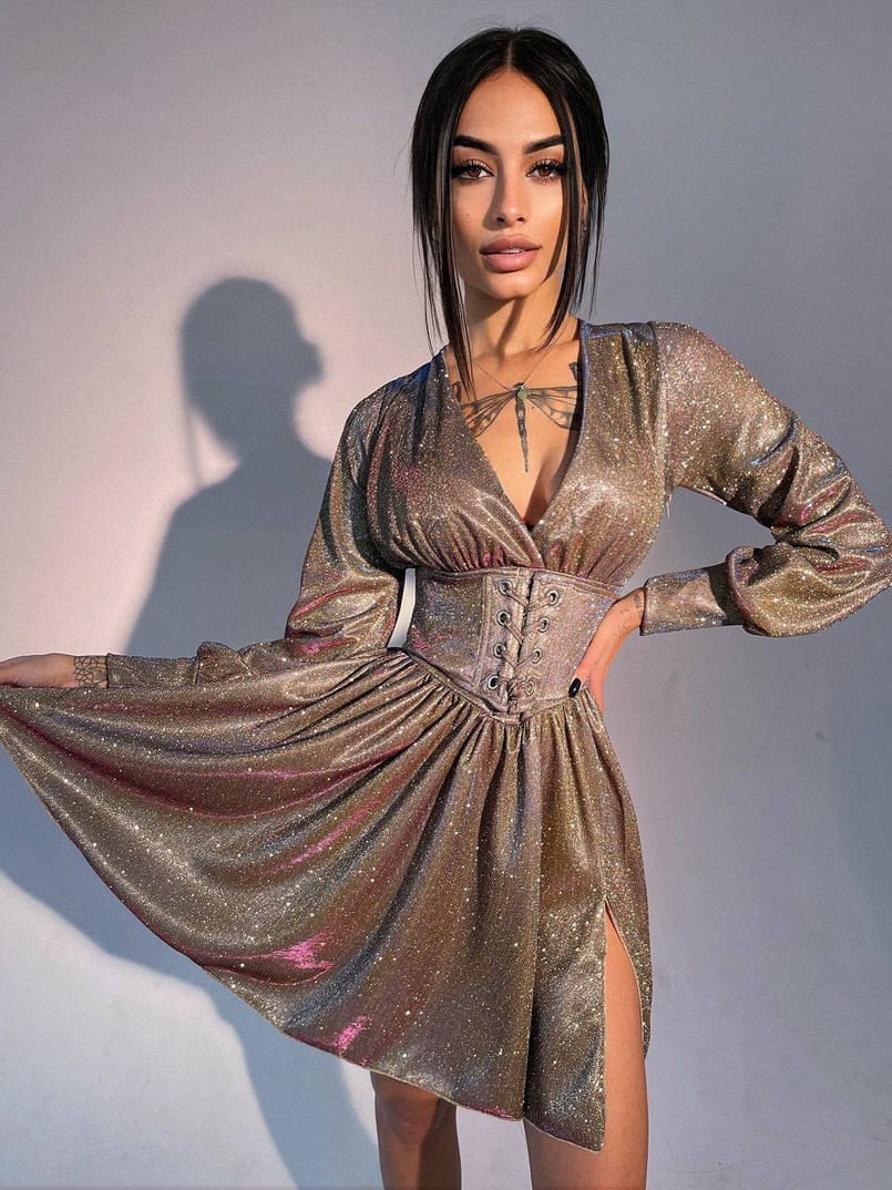 Блискуча сукня з корсетом Блискуча сукня з корсетом | PUSHKA SHOP