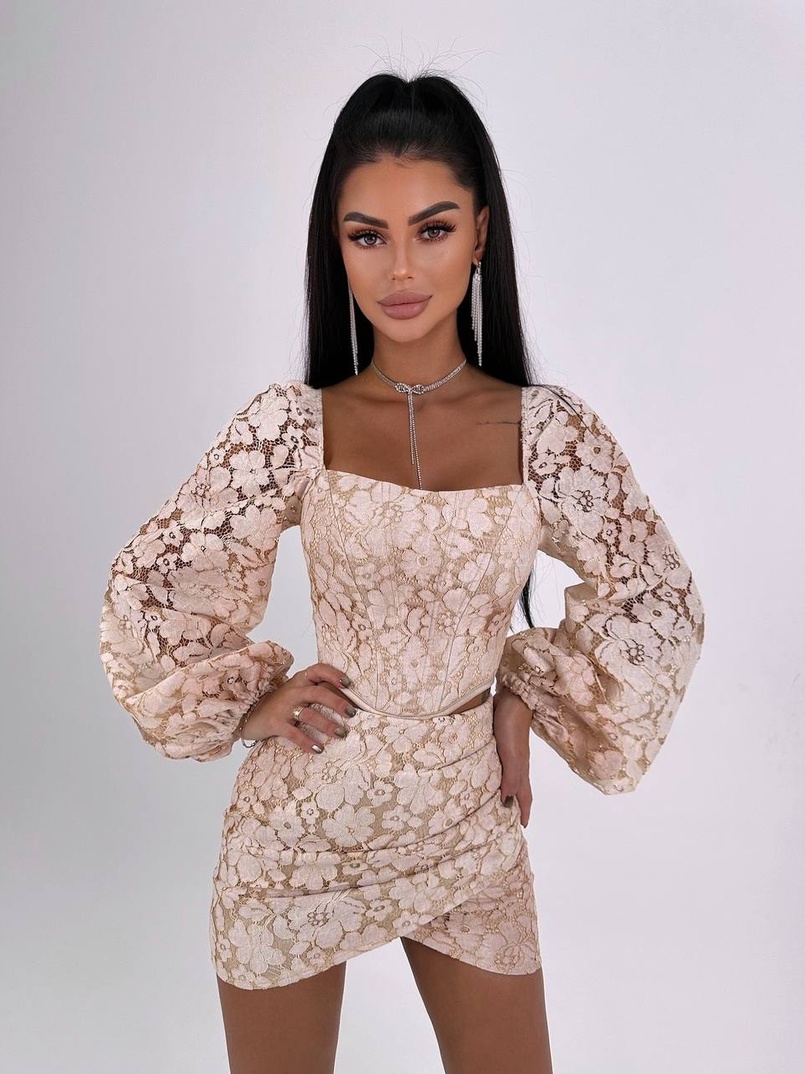 Мереживний комплект: корсет + спідниця міні Мереживний комплект: корсет + спідниця міні | PUSHKA SHOP