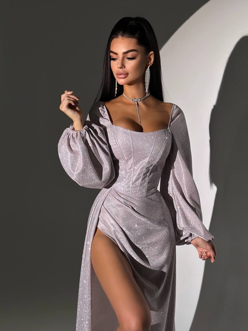 Сяючий комплект: корсет + спідниця  максі з драпіруванням Сяючий комплект: корсет + спідниця  максі з драпіруванням | PUSHKA SHOP