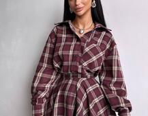 Комплект: сорочка + спідниця у клітинку  Комплект: сорочка + спідниця у клітинку  | PUSHKA SHOP