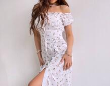 Квіткова сукня з воланами та шнуровкою на ніжці Квіткова сукня з воланами та шнуровкою на ніжці | PUSHKA SHOP