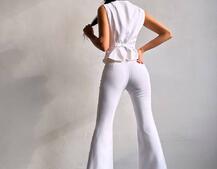 Костюм: піджак на підкладці, штани кльош+ жилет  Костюм: піджак на підкладці, штани кльош+ жилет  | PUSHKA SHOP