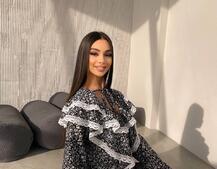 Сукня з квітковим принтом декорована мереживом    Сукня з квітковим принтом декорована мереживом    | PUSHKA SHOP