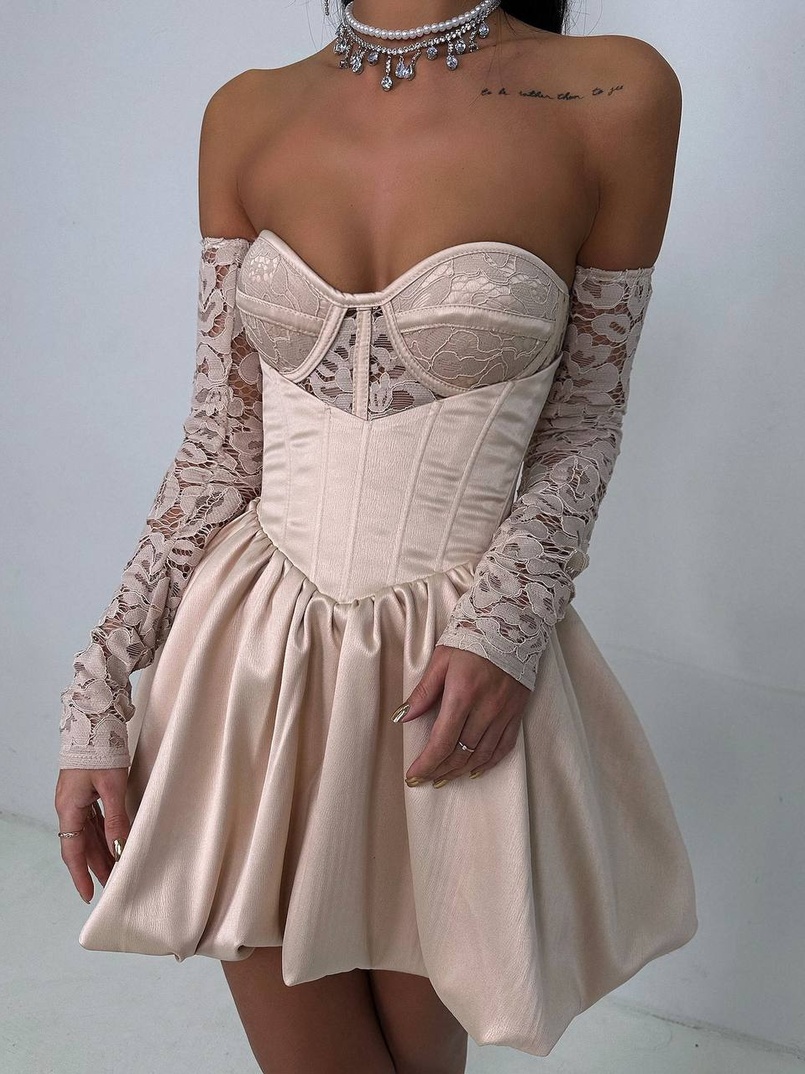 Комплект: мереживний корсет бюстьє + корсетна спідниця Комплект: мереживний корсет бюстьє + корсетна спідниця | PUSHKA SHOP