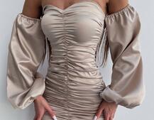 Атласна сукня з драпіруванням Атласна сукня з драпіруванням | PUSHKA SHOP