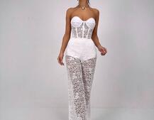 Комплект: мереживний корсет бюстьє + штани + піджак  Комплект: мереживний корсет бюстьє + штани + піджак  | PUSHKA SHOP