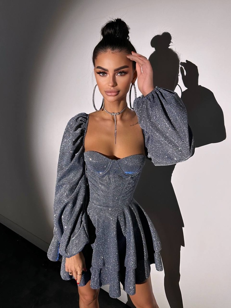 Сяюча корсетна сукня бюстьє з подвійною спідницею  | PUSHKA SHOP