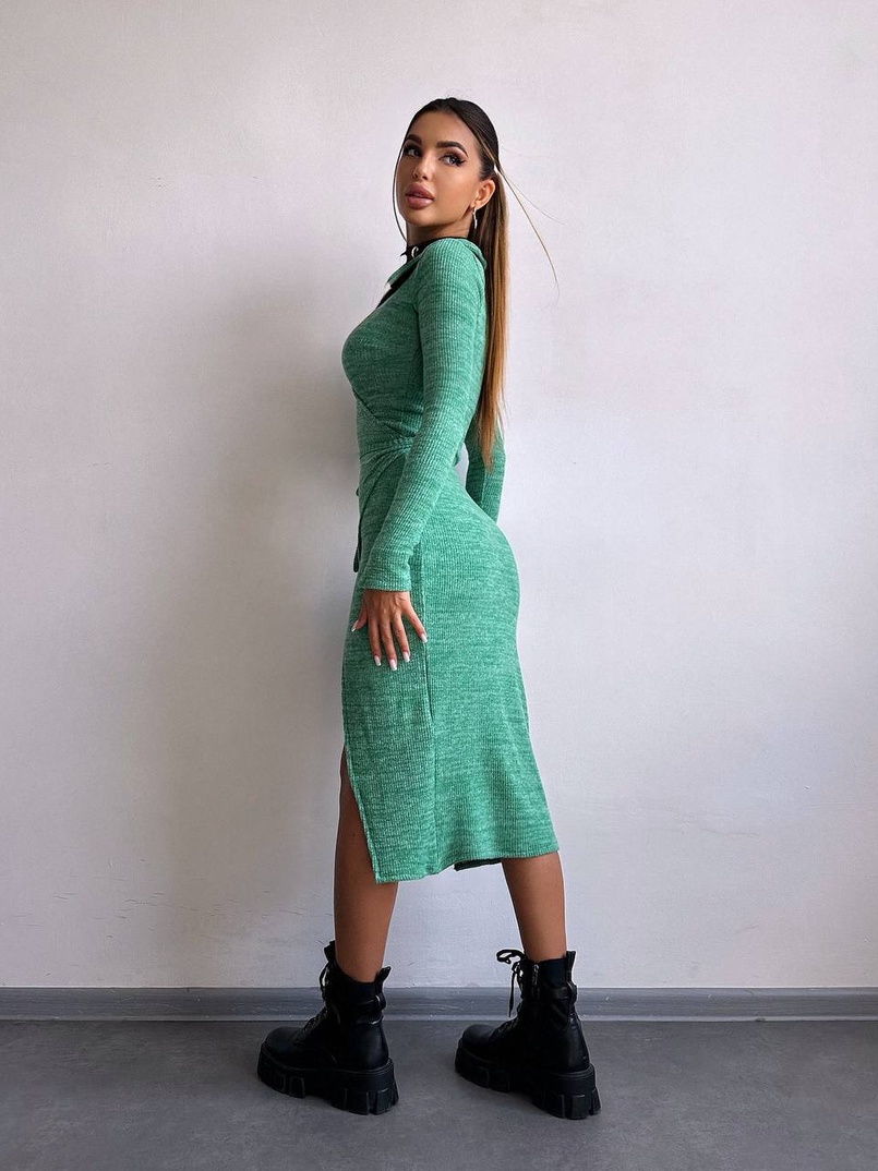 Трикотажна сукня із запахом | PUSHKA SHOP