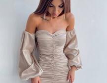 Атласна сукня з драпіруванням Атласна сукня з драпіруванням | PUSHKA SHOP