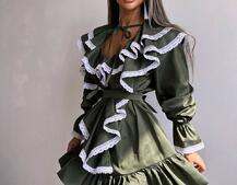 Котонова сукня декорована мереживом    Котонова сукня декорована мереживом    | PUSHKA SHOP