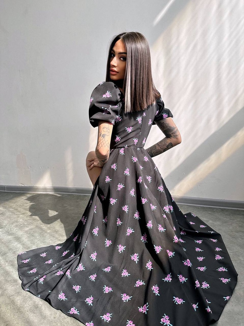 Сукня- міді  з квітковим принтом Сукня- міді  з квітковим принтом | PUSHKA SHOP