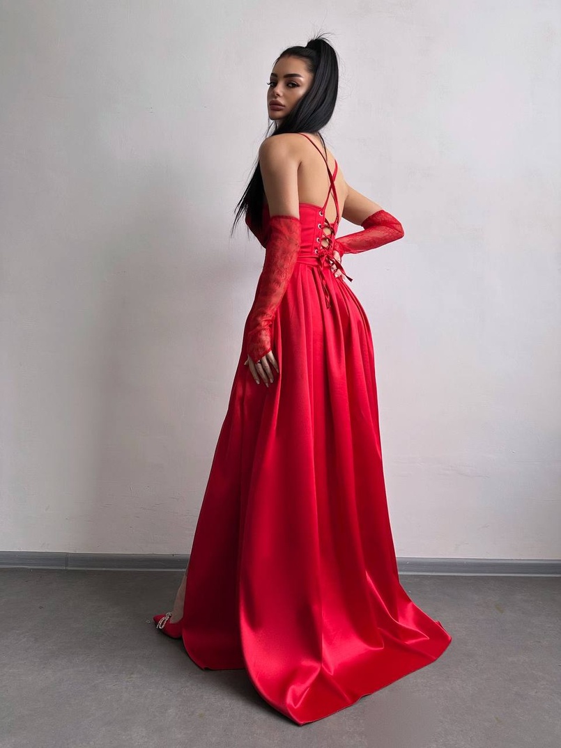 Атласний комплект: корсет + спідниця максі Атласний комплект: корсет + спідниця максі | PUSHKA SHOP