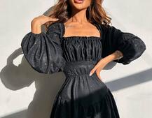 Блискуча сукня з воланами та шнурівкою на спинці Блискуча сукня з воланами та шнурівкою на спинці | PUSHKA SHOP